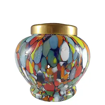 Czech 1930's Multicoloured Spatter/Splatter Glass Posy Vase