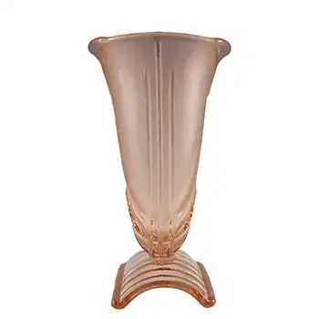 Stölzle Vintage 1930's Czech Art Deco Pink Glass Vase