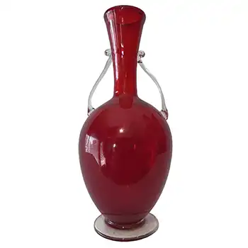Barovier, Seguso & Ferro Murano Red Glass Vase - Labelled