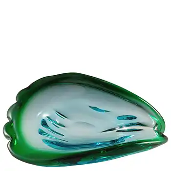 Fratelli Toso? Murano Blue & Green Glass Sculpture Bowl