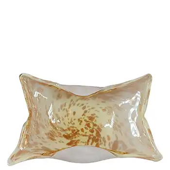 Fratelli Toso Murano Copper Aventurine White Glass Bowl