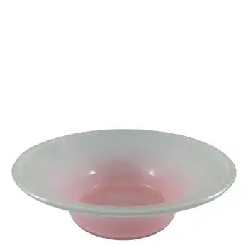 SIGNED Vasart Large Pink & Green Mottled Glass Bowl B009