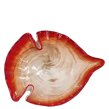 Vetro Artistico Veneziano Murano Red & Copper Aventurine Glass Bowl