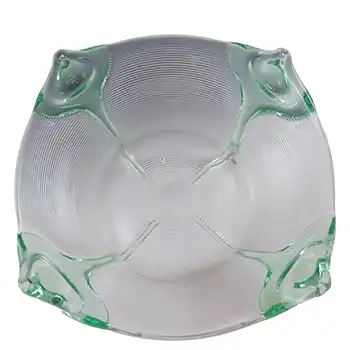 Victorian Antique Glass Peacock Eye Trails / Cairngorm Bowl