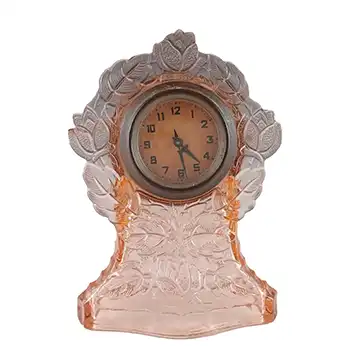 Walther & Söhne Art Deco Pink Glass 'Waltraut' Clock
