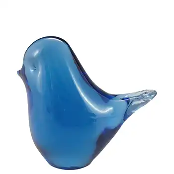 MARKED Wedgwood Blue Glass Bird Paperweight RSW70