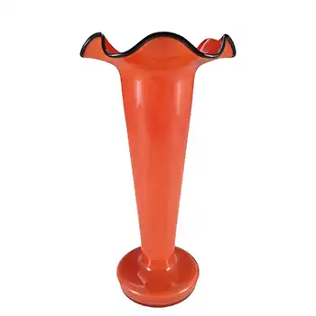 Welz Czech Art Deco Red & Black Tango Glass Vase