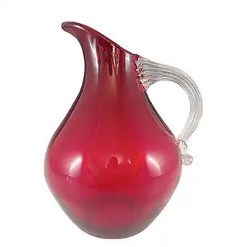 Whitefriars #9422 Vintage Ruby Red Glass 8.75" 'Sparrow Beak' Jug