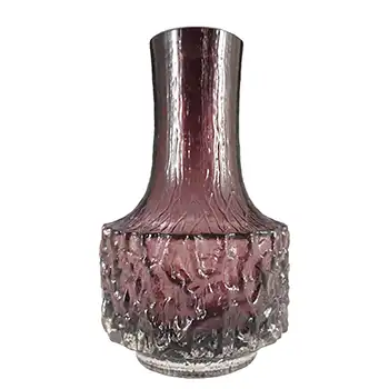 Whitefriars #9818 Baxter Aubergine Glass Textured Mallet Vase
