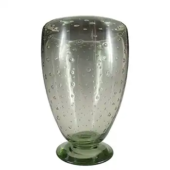Whitefriars #9356 Sea Green Glass Controlled Bubble Footed Vase
