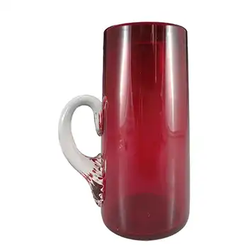 Whitefriars #9504 Retro Ruby Red Glass 5.75" Cylindrical Jug