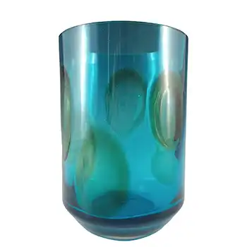 Whitefriars #9700 Baxter Blue/Green Glass Applied Spots Vase