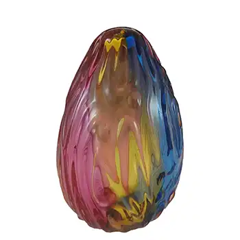 SIGNED Archimede Seguso Murano 'Carnivale' Glass Large Egg Sculpture