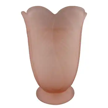 Bagley #3025 Art Deco Frosted Pink Glass 'Tulip' Vase