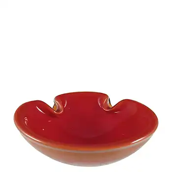 Barbini Murano Red, White & Amber Glass Biomorphic Bowl