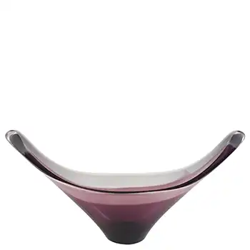 Bayel Vintage French Purple & Clear Glass Sculpture Bowl