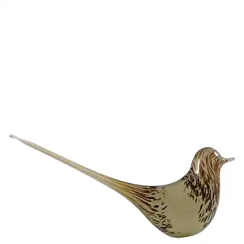 MARKED Wedgwood Brown Glass Long-Tailed Bird Sculpture