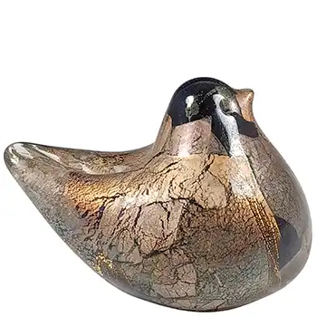 Isle of Wight Studio / 'Azurene Black' Glass Bird Sculpture