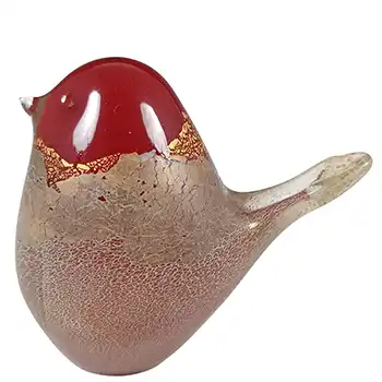 Isle of Wight Studio / Harris 'Azurene Red' Glass Bird