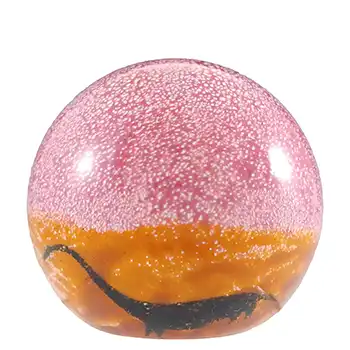 MARKED Caithness Pink Glass "Dinosaurs" Paperweight / Paper Weight