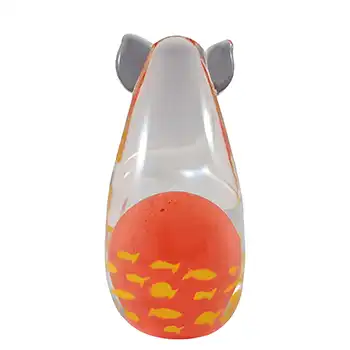 MARKED Caithness Orange Glass "Whiskers the Cat" Paperweight