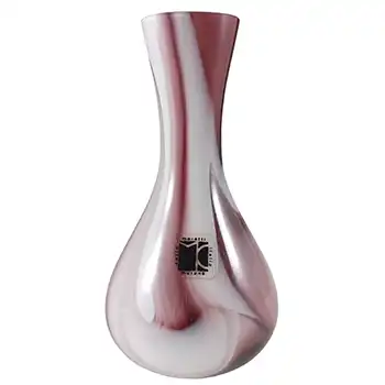 Carlo Moretti Marbled Purple & White Murano Glass Vintage Vase