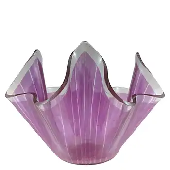 Chance Brothers Purple Glass 'Cordon' Retro Handkerchief Vase
