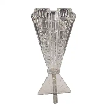 Libochovice #1896 Czech Art Deco Clear Glass Rocket Vase