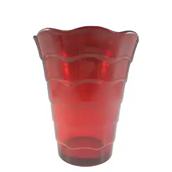 Davidson #741 Art Deco Vintage Ruby Red Glass ''Ripple" Vase