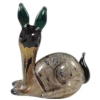 St John's Crystal 'Azurene Black' Glass 'Maximals' Deer