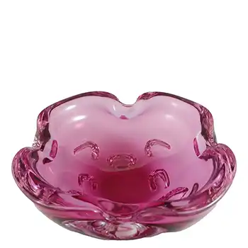 Murano / Venetian Vintage Pink Dimpled Glass Ashtray Bowl