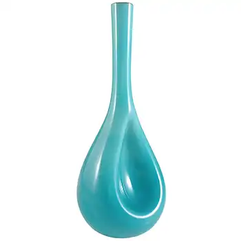 Elme Scandinavian Turquoise Blue Cased Glass Vase by Gunnar Ander