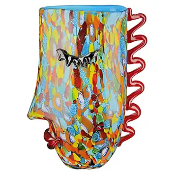 Gilde Handwerk Multicoloured Glass Picasso Style Face Vase