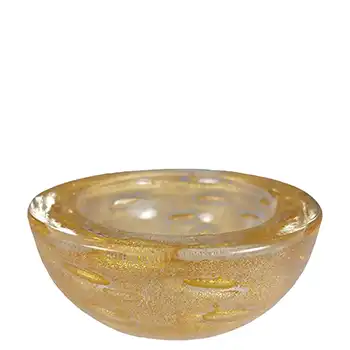 Murano Venetian Gold Leaf & Large Bubble Glass Bowl