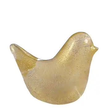 LABELLED Isle of Wight Studio Gold Leaf Clear Glass Bird