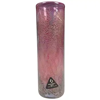 LABELLED Isle of Wight Studio / Harris 'Azurene Pink' Glass Cylinder Vase