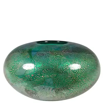 Isle of Wight Studio / Michael Harris 'Azurene Green' Glass Squat Vase