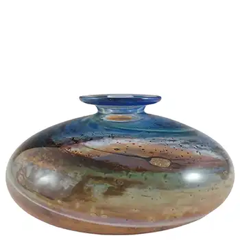 MARKED Isle of Wight Studio / Michael Harris Aurene Glass Squat Vase