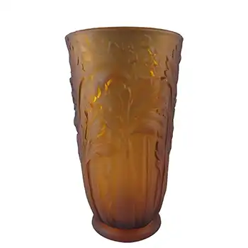 Jobling #11800 1930's Amber Art Deco Glass Celery Vase