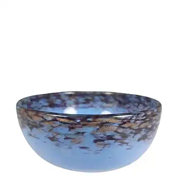 Monart XI+.ZA Blue & Black Vintage Aventurine Glass Bowl
