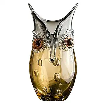 Gilde Handwerk Chinese Murano Style Glass Owl Sculpture
