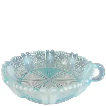 Davidson Blue Pearline Glass 'Richelieu' Candle Bowl / Nappy