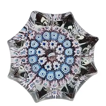 John Deacons STK St Kilda Purple Glass Millefiori Star Paperweight