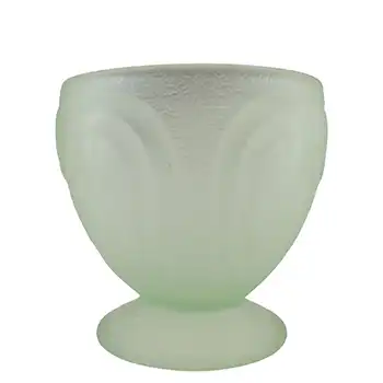 Bagley #3078 Art Deco Vintage Frosted Green Glass 'Rutland' Vase