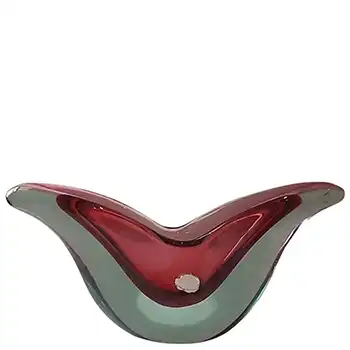Archimede Seguso Murano Pink & Blue Sommerso Glass Bowl - Labelled