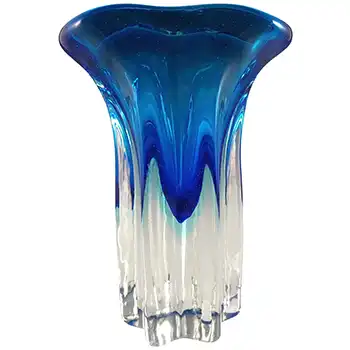 Murano Vintage Blue & Turquoise Sommerso Glass Vase