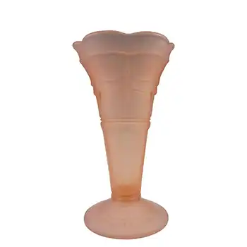 Sowerby #2437 Art Deco 1930's Frosted Pink Glass Vase