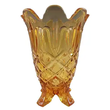 Sowerby #F2583 Art Deco 1930's Amber Glass Footed Vase