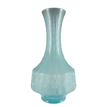 Stelvia Italian 'Opalina Fiorentina' Opalescent Blue Textured Glass Vase
