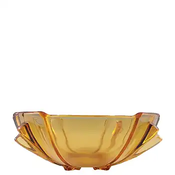 Stölzle #19250 Large Czech Art Deco 1930's Amber Glass 10" Bowl